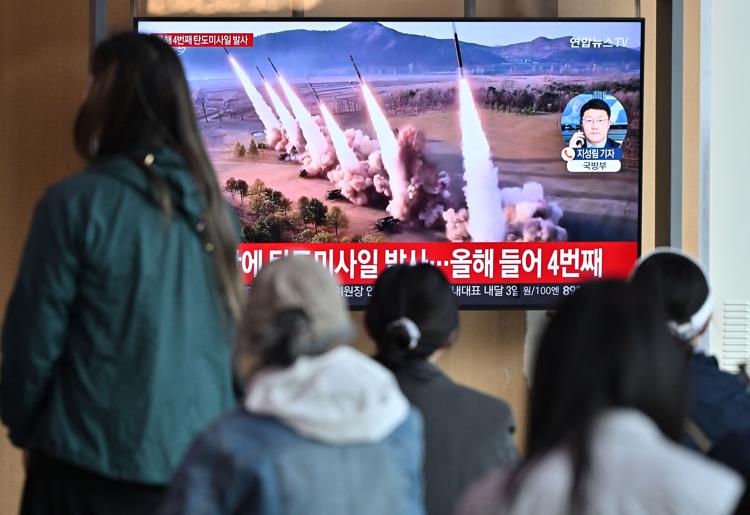 Lancio di missili da parte della Corea del Nord - (Afp)